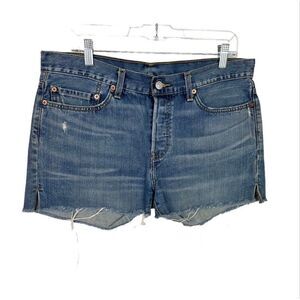 Levis Vintage 501Jean Shorts High Rise Denim Cut Off Fringe Grunge Y2K Women 18